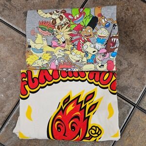 Cheetos Flamin Hot Graphic T Shirt 2X Nickelodeon Rugrats Ren Stempy, Cat Dog...